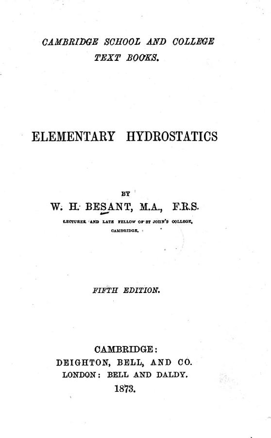 Elementary Hydrostatics